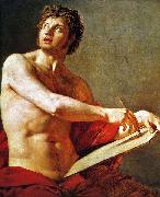 Jean Auguste Dominique Ingres Academic Study of a Male Torse. France oil painting artist